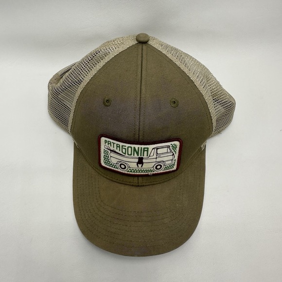 Patagonia Baseball Cap Trucker Hat PICKUP LINES Patch Fatigue Green Camo Surfer - Picture 2 of 6